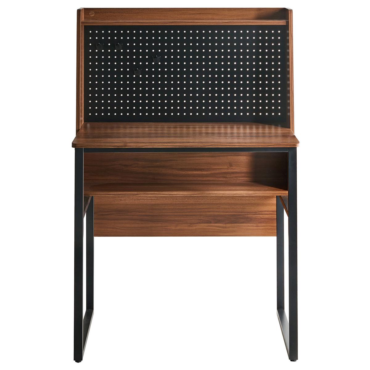 SCHREIBTISCH mit Lochplatte Dunkelbraun 84/48 cm Buxton - Dunkelbraun, Holzwerkstoff (48/84/121cm) - Beliani