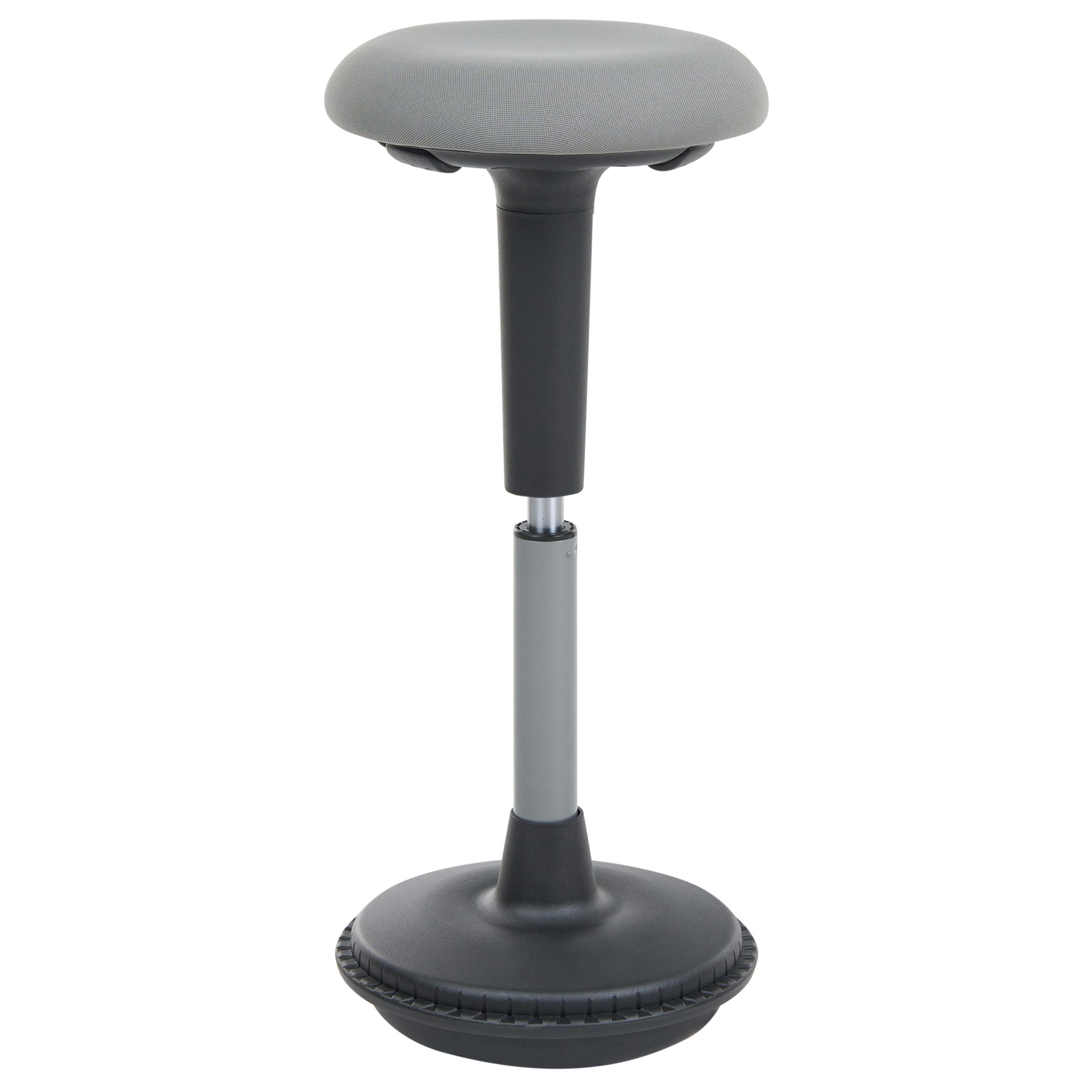 WACKELHOCKER Stoff Grau Estell - Dunkelgrau/Schwarz, Kunststoff (33/63/33cm) - Beliani