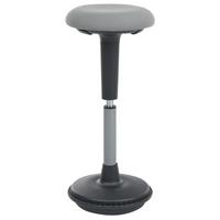 WACKELHOCKER Stoff Grau Estell - Dunkelgrau/Schwarz, Kunststoff (33/63/33cm) - Beliani