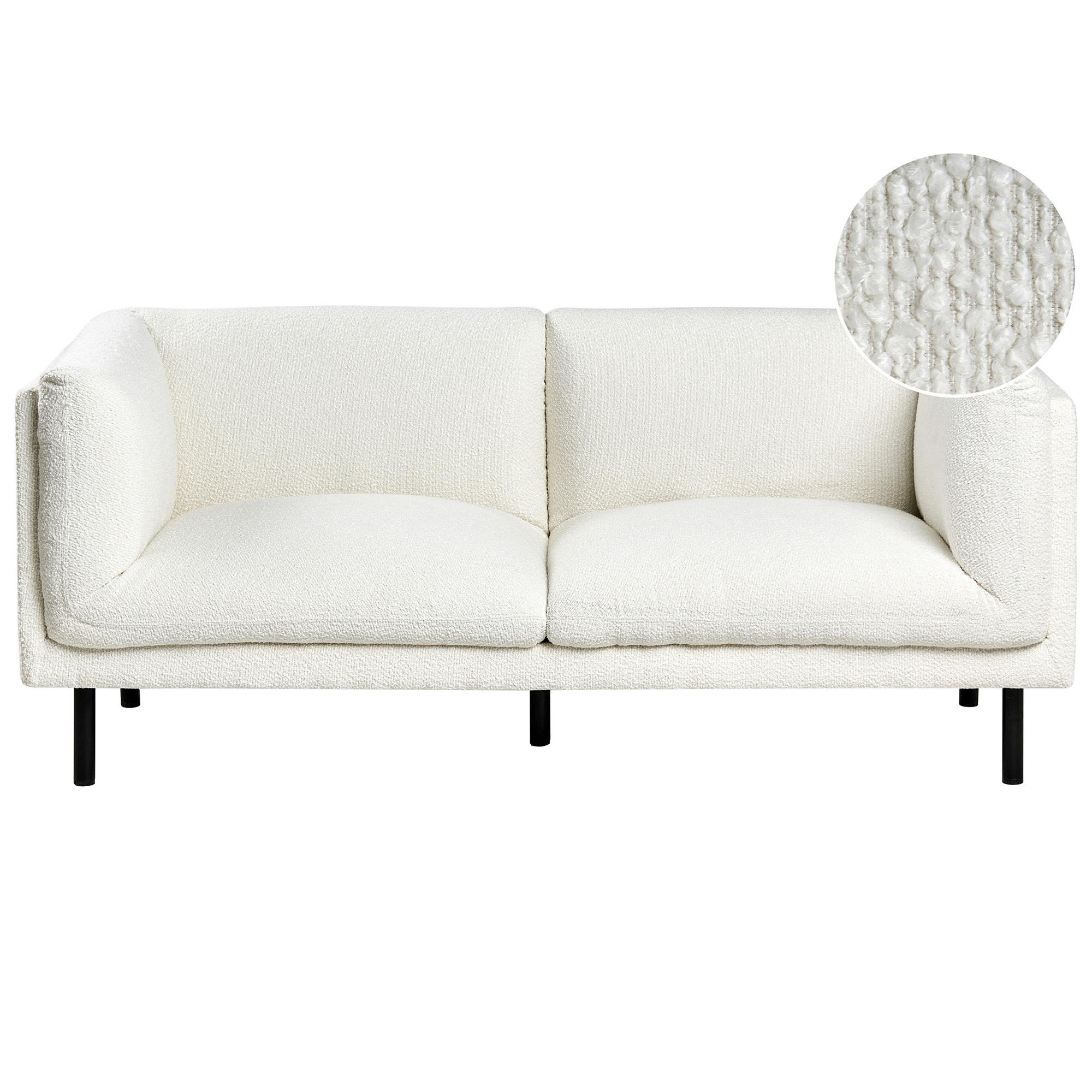 2-SITZER-SOFA Bouclé Cremeweiß Vorgod - Creme, Textil (180/76/84cm) - Beliani