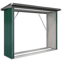 KAMINHOLZREGAL Verzinkter-Stahl Grün - Grün, Metall (66.5/150/213cm) - Outsunny