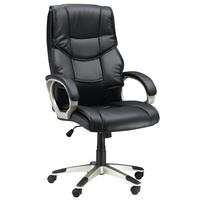 BÜROSESSEL, Schwarz, Kunsterleder - Schwarz, Leder (58/124/70cm) - HOMCOM