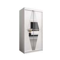 SCHWEBETÜRENSCHRANK 200/100/62 2-türig - Silberfarben/Weiß, Holz/Kunststoff (100/200/62cm) - MÖBEL KRYSPOL