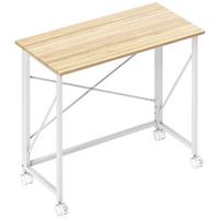 SCHREIBTISCH Klappbar Kleiner 80 cm Klappschreibtisch mit Rollen für Home Office - Weiß, Holzwerkstoff/Metall (80/40/75cm) - HOMCOM