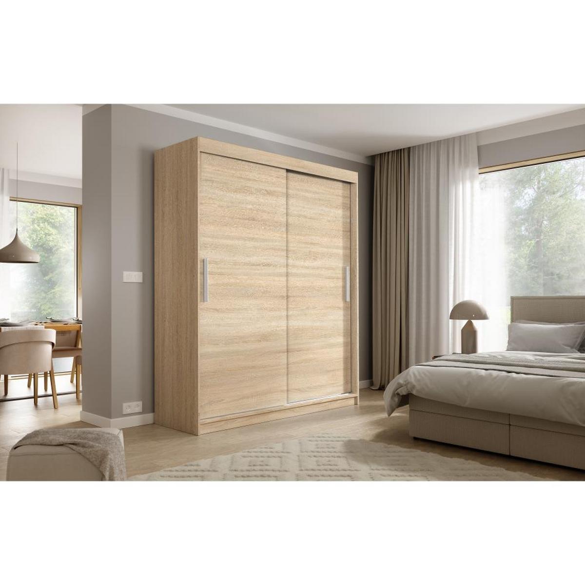 SCHWEBETÜRENSCHRANK Katrina eiche Sonoma 180/215,5/59 cm 2-türig - Sonoma Eiche, Holzwerkstoff (180/215.5/59cm) - Beautysofa