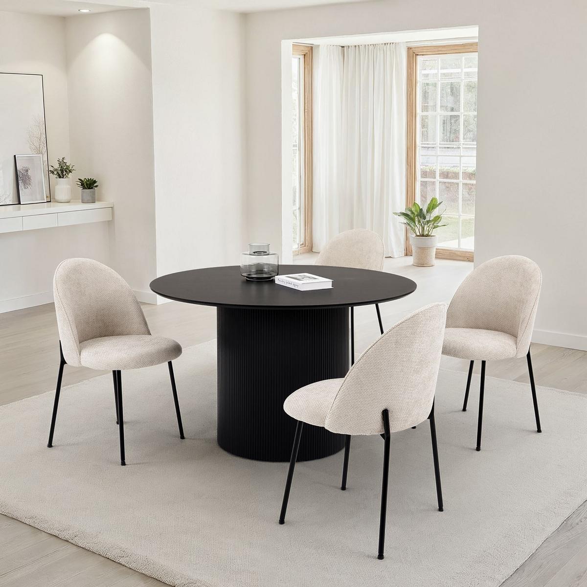 ESSGRUPPE VIANNEY CASSIE 5er Set schwarz - Schwarz, Metall - IDIMEX