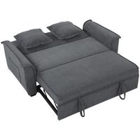 SCHLAFSOFA Polyester Dunkelgrau - Dunkelgrau/Schwarz, Holz/Kunststoff (85/86/168cm) - HOMCOM