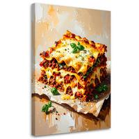 LEINWANDBILD Lasagne Essen 40x60cm - Beige, Textil (40/60cm) - Feeby