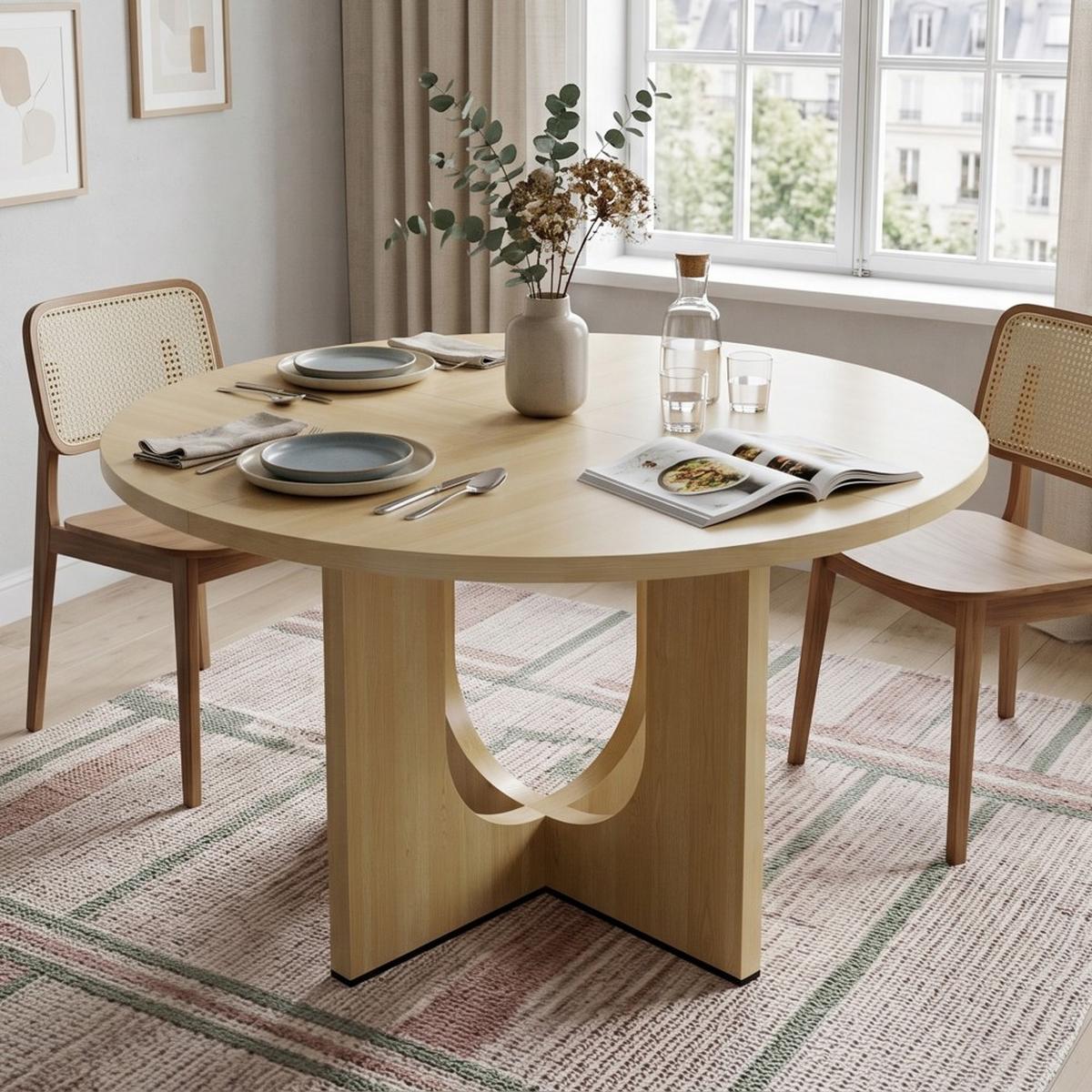 ESSTISCH Rund 120cm Eichenfarbe Skandinavisch für 4-6 Personen - Eichefarben, Holzwerkstoff (120/120/75cm) - Urban Meuble