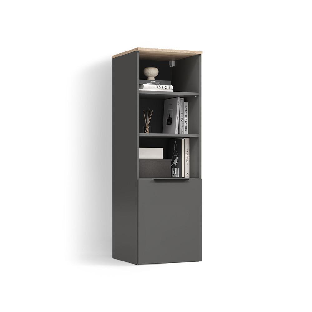 UNIVERSALSCHRANK Piave Anthrazit/Sonoma mit einer Tür - Anthrazit/Sonoma Eiche, Holzwerkstoff (40.2/120/40cm) - Livinity®