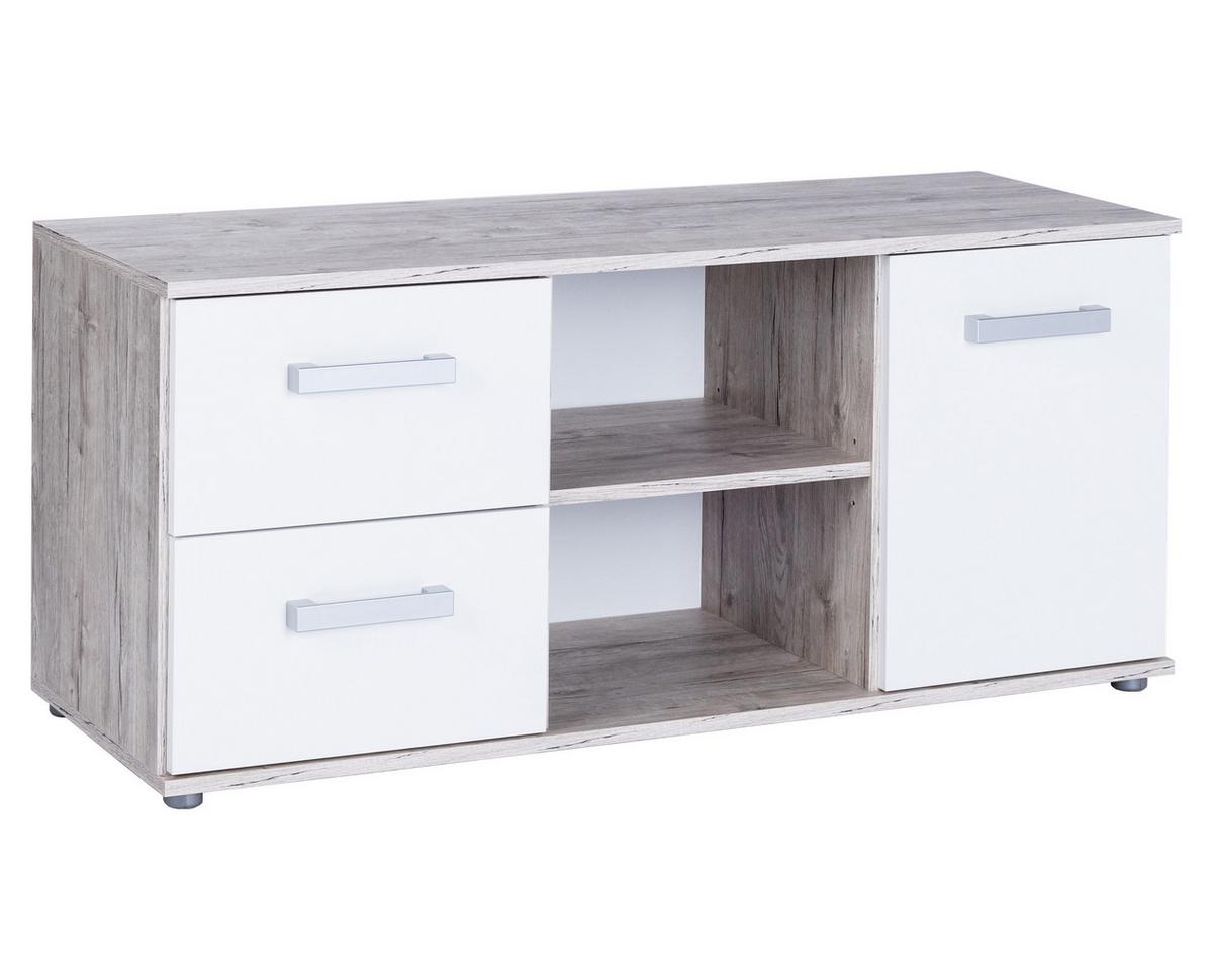 JUGENDZIMMER Mega-Set Bente 5-tlg. - Eichefarben/Silberfarben, Holzwerkstoff/Kunststoff (1/1/1cm) - arthur berndt