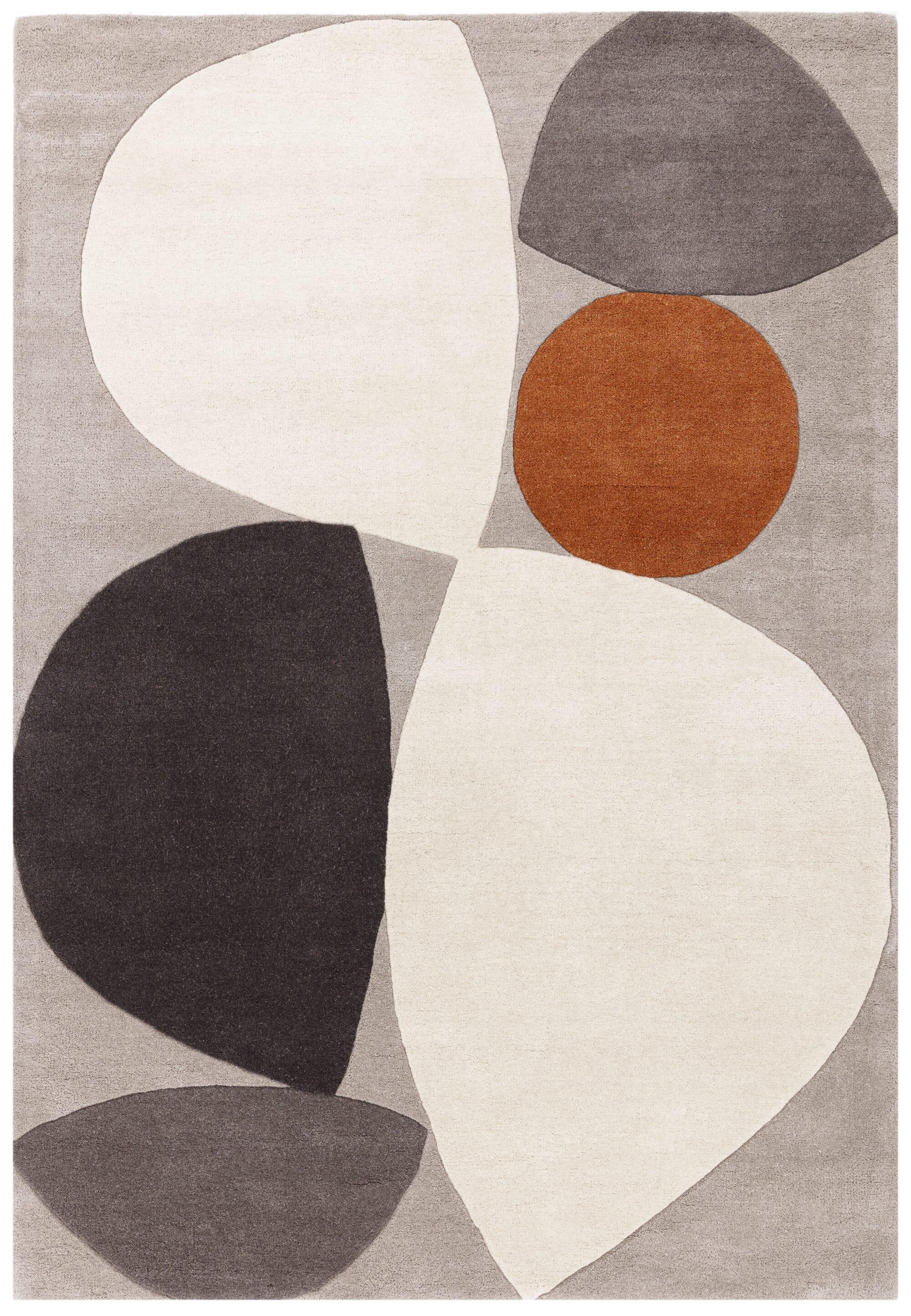 WOLLTEPPICH ELAN-Mouzon, geometrisch-abstrakt, Silbergrau, 120 x 170 cm - Grau, Textil (170/120cm) - KADIMA DESIGN