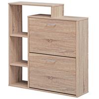 SCHUHKIPPER – Sonoma Eiche, 85x24x93 cm, 2 Fächer, für ca. 12 Paar Schuhe - Beige, Holzwerkstoff (85/93/24cm) - KADIMA DESIGN