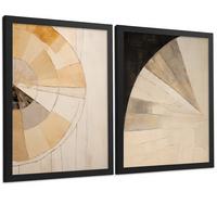 POSTER Set of 2 Abstract Wall Art Prints Modern Living Room Bedroom Kitchen Bathroom Decor Schwarzer Rahmen A4 - Schwarz, Papier (29.7/1/21cm) - Nacnic
