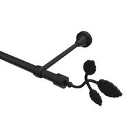 GARDINENSTANGE Primus Alessia 100 cm, 1-läufig (ohne Ringe), 16 mm Ø Schwarz - Schwarz, Metall (100cm) - INTERDECO