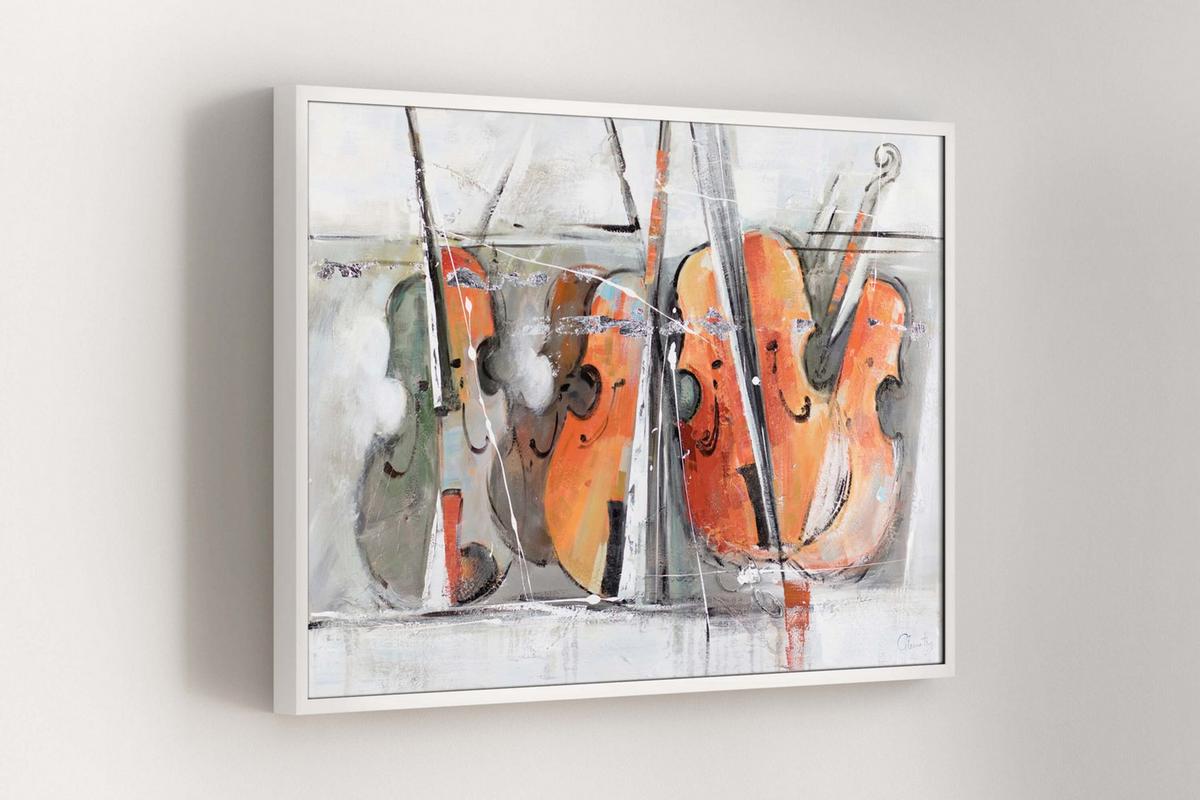 ACRYLBILD HANDGEMALT 120/80 cm - Orange/Grau, Holz/Textil (120/80cm) - KUNSTLOFT