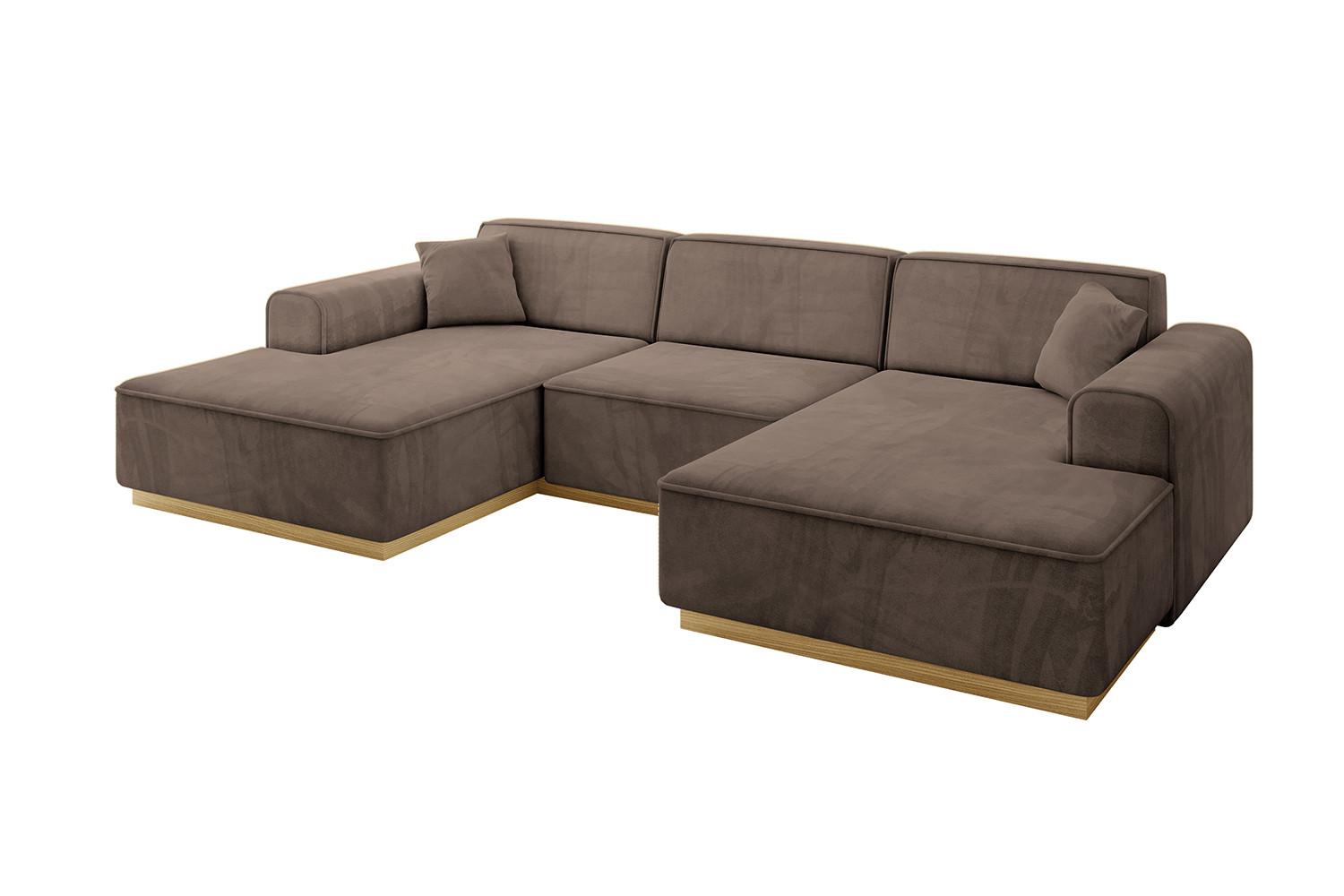 WOHNLANDSCHAFT IREA-U1-v2 - 301x165x80 cm Braun - Braun, Holzwerkstoff/Textil (301/80/165cm) - ALTDECOR