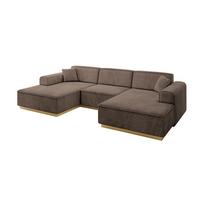 WOHNLANDSCHAFT IREA-U1-v2 - 301x165x80 cm Braun - Braun, Holzwerkstoff/Textil (301/80/165cm) - ALTDECOR