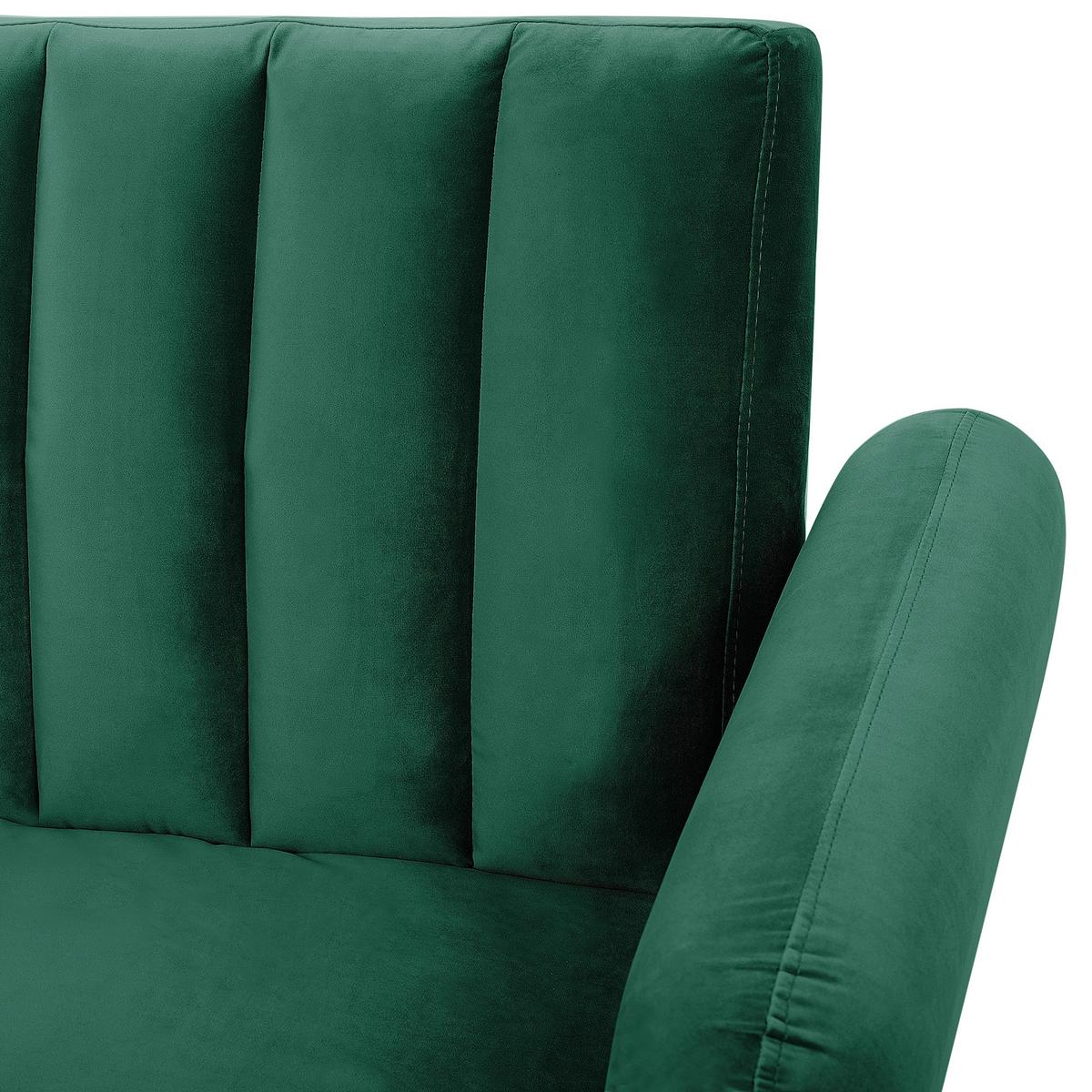 3-SITZER-SCHLAFSOFA Samtstoff Smaragdgrün Vimmerby - Smaragdgrün, Textil (212/90/80cm) - Beliani