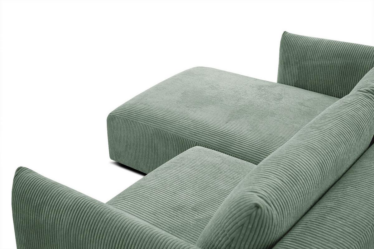 ECKSOFA TAUER 3-Sitzer, mintgrün - Schwarz/Mintgrün, Holzwerkstoff/Kunststoff (173/206cm) - Wozimo