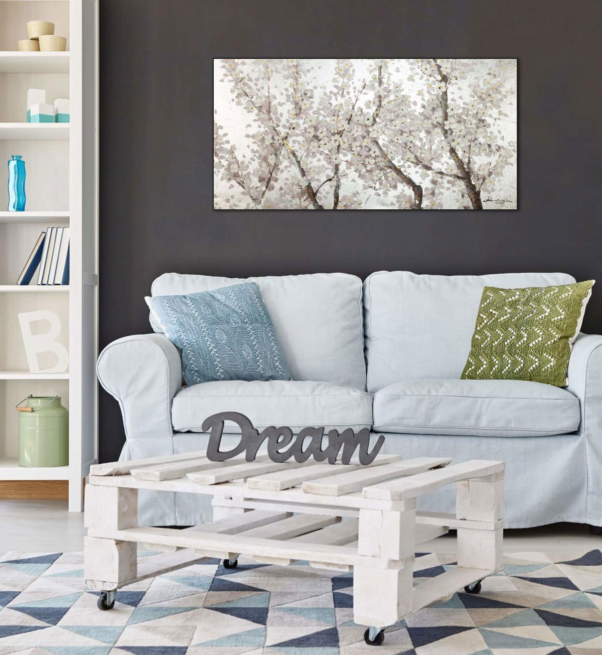 ÖLGEMÄLDE 120/60 cm - Weiß, Holz/Textil (120/60cm) - KUNSTLOFT