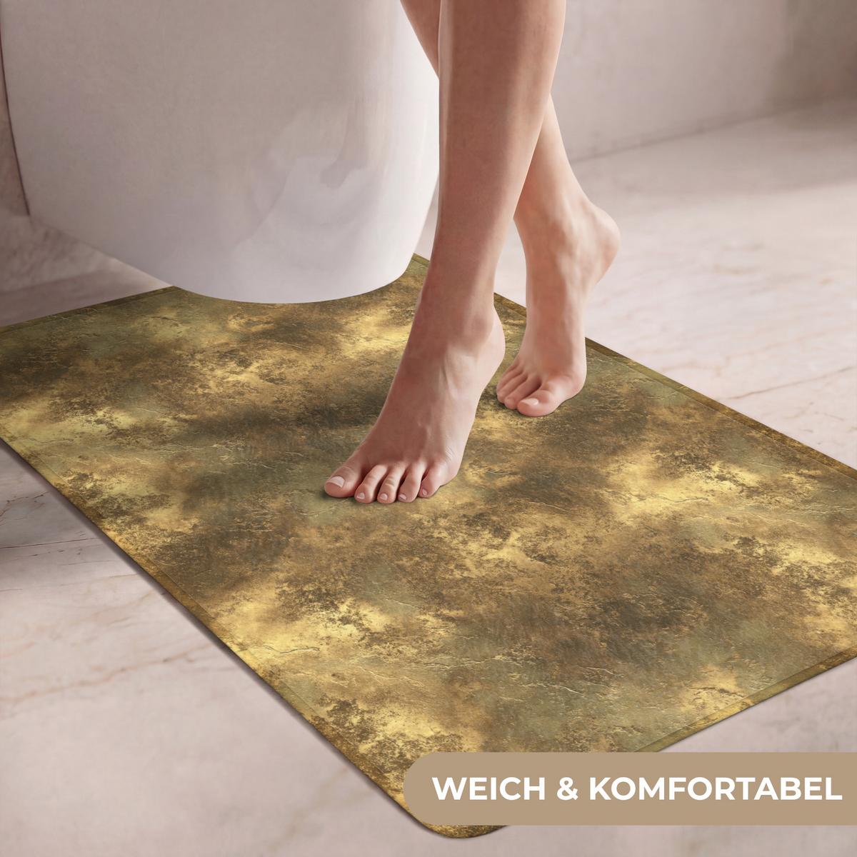 WC-VORLEGER Antik - Metallic-Look - Gold Toilettenvorleger 60x90 cm - Goldfarben, Textil (60/1cm) - OnlyWow