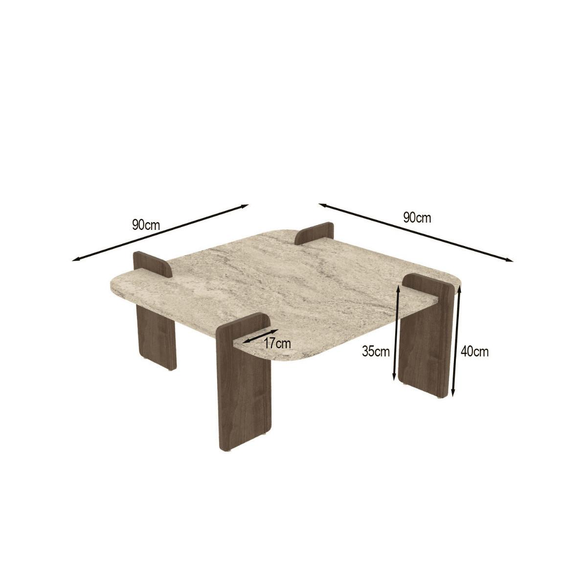 COUCHTISCH mit quadratischer Tischplatte 90/90/35 cm - Eichefarben, Holzwerkstoff (8/90/35cm) - Calicosy