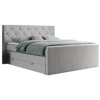BOXSPRINGBETT KING VELEN 140/200 Hellgrau Struktur - H3 - Hellgrau, Holz/Textil (140/200cm) - MKS