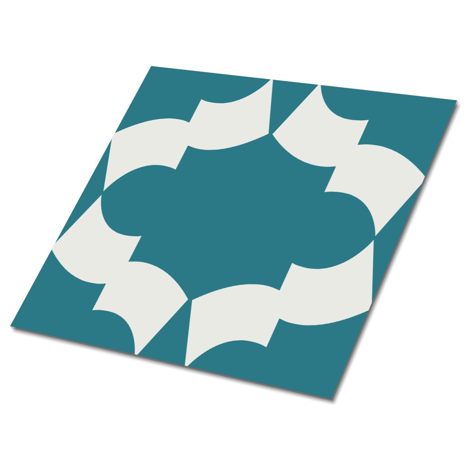 SELBSTKLEBENDE Wandfliesen 9 Stück 30x30 cm - Abstraktes Muster - Blau, Textil (30/1.6/30cm) - TULUP