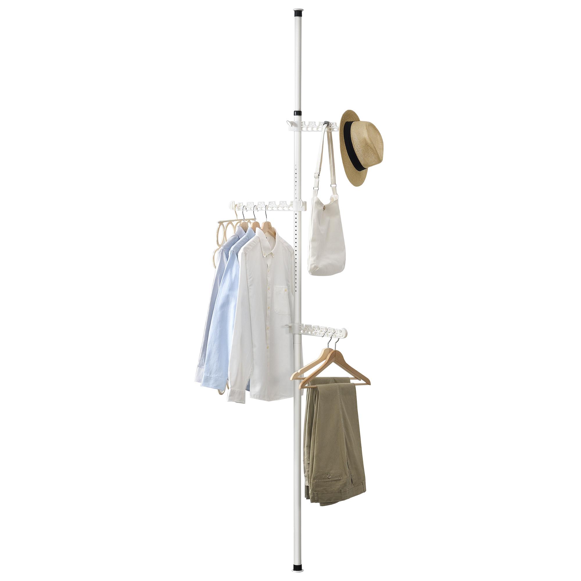 TELESKOPGARDEROBE - Weiß, Metall (30/305/1cm) - [en.casa]