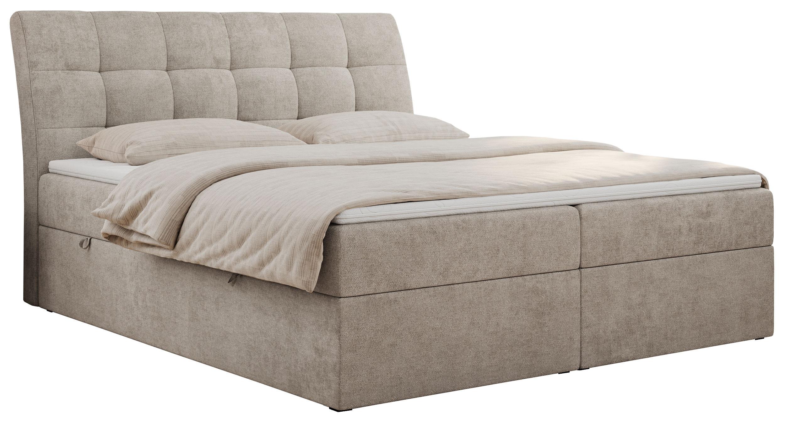 BOXBETT DIEGOS 120/200 Beige Struktur - H3 - Beige, Holz/Textil (120/200cm) - MKS