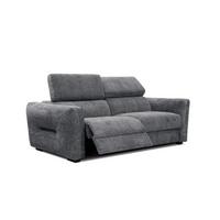 SOFA CALVERA 3-Sitzer mit 1 Relaxfunktion, graphitfarben - Graphitfarben/Schwarz, Holzwerkstoff/Textil (204/79/106cm) - Wozimo