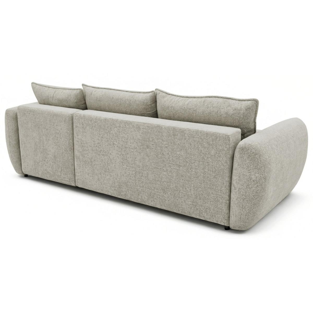 ECKSCHLAFSOFA Zordo GRAUBEIGER CHENILLE RECHTS MIT ZWEI BETTKÄSTEN - Taupe/Schwarz, Kunststoff/Textil (170/256cm) - Selsey