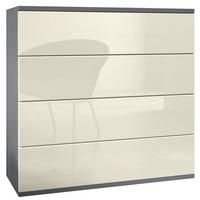 KOMMODE Pavos Creme Hochglanz - Creme, Holzwerkstoff (76/76/35cm) - Vladon