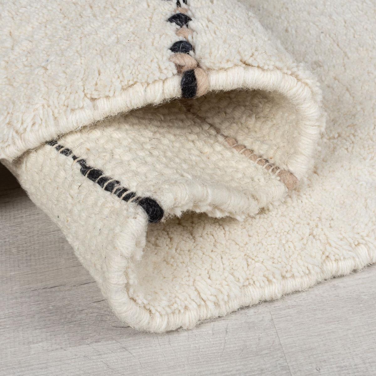 WOLLTEPPICH handgewebt THORN, gestreift, Beige-Schwarz, 120 x 170 cm - Beige, Textil (170/120cm) - KADIMA DESIGN
