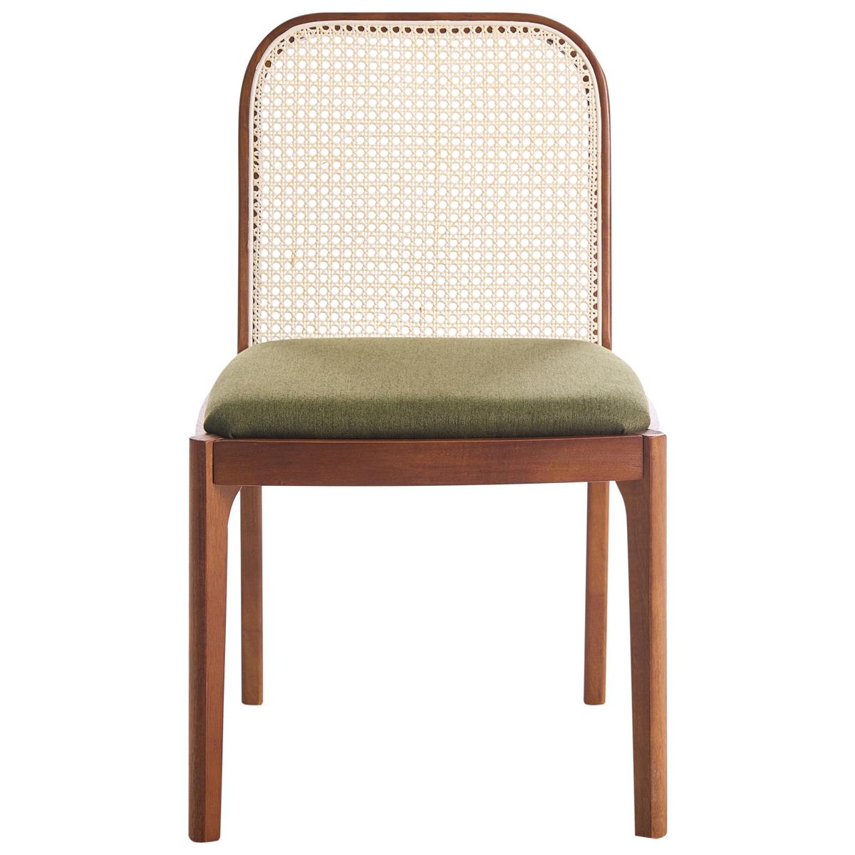 ESSZIMMERSTUHL 2er-Set Stoff Braun/Grün Edina - Braun, Textil (50/80/54cm) - Beliani