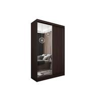 SCHWEBETÜRENSCHRANK PATRIZIA 120/216/61 cm 2-türig mit Spiegel Wengefarben - Wengefarben, Holzwerkstoff (120/216/61cm) - MASSENO
