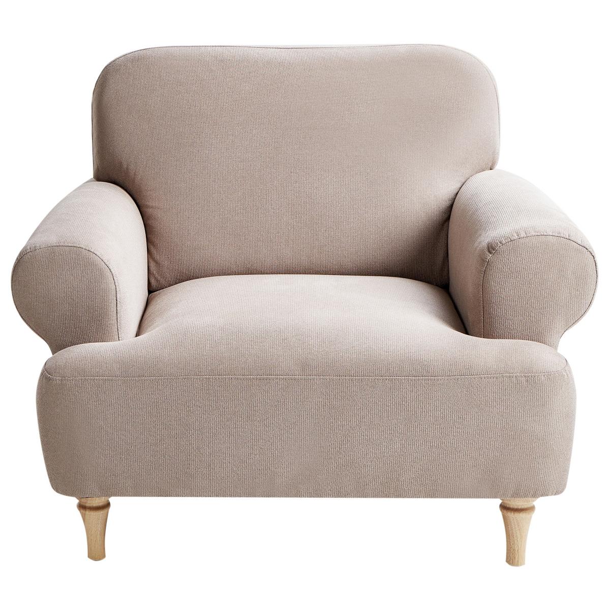 SESSEL Taupe Kiberg - Taupe/Braun, Textil (103/83/98cm) - Beliani