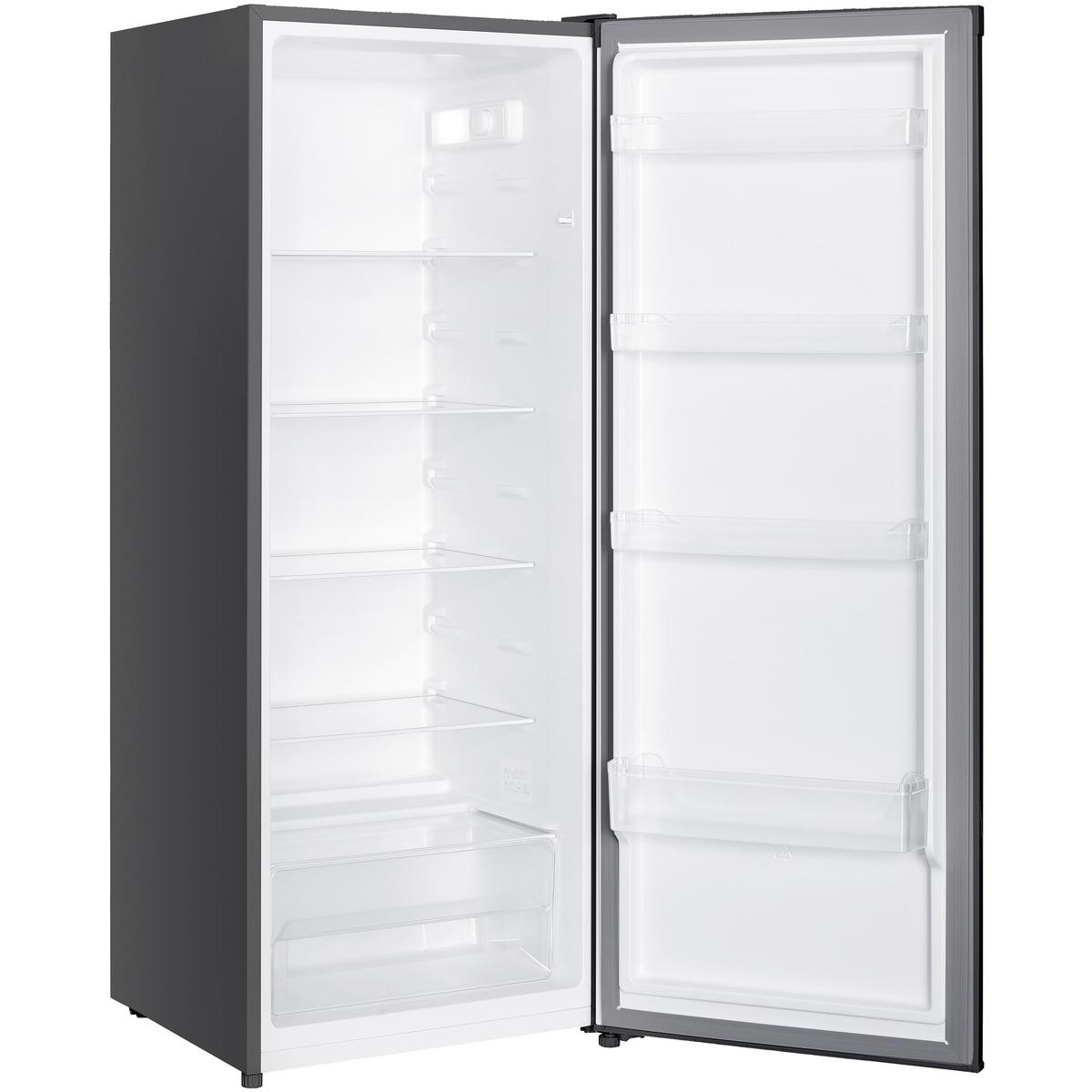 KÜHLSCHRANK CS2422E-S ohne Gefrierfach groß - 242 Liter, freistehend, 143 cm hoch, silber - Silberfarben, Glas/Kunststoff (54.5/143/55.5cm) - homeX