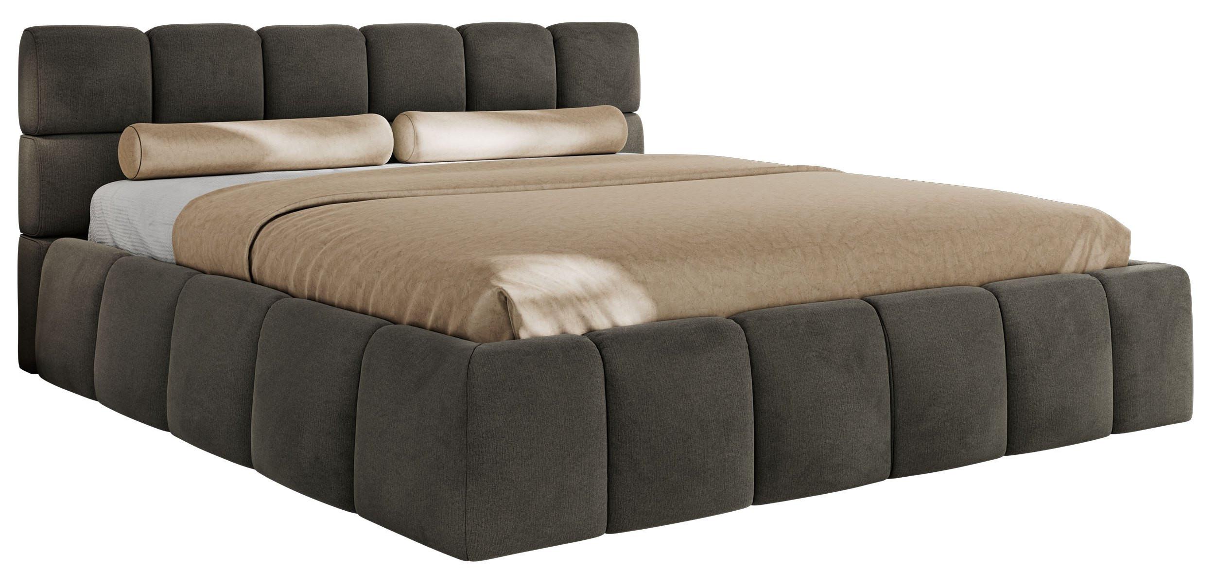 POLSTERBETT NIRA CLASSIC 200/200 - Dunkelgrau Velvet - Schaum-Matratze - Dunkelgrau, Textil (200/200cm) - MKS