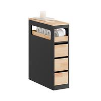 NISCHENREGAL mit Rollen, Schwarz - Schwarz, Holz/Holzwerkstoff (23/82/65cm) - SoBuy
