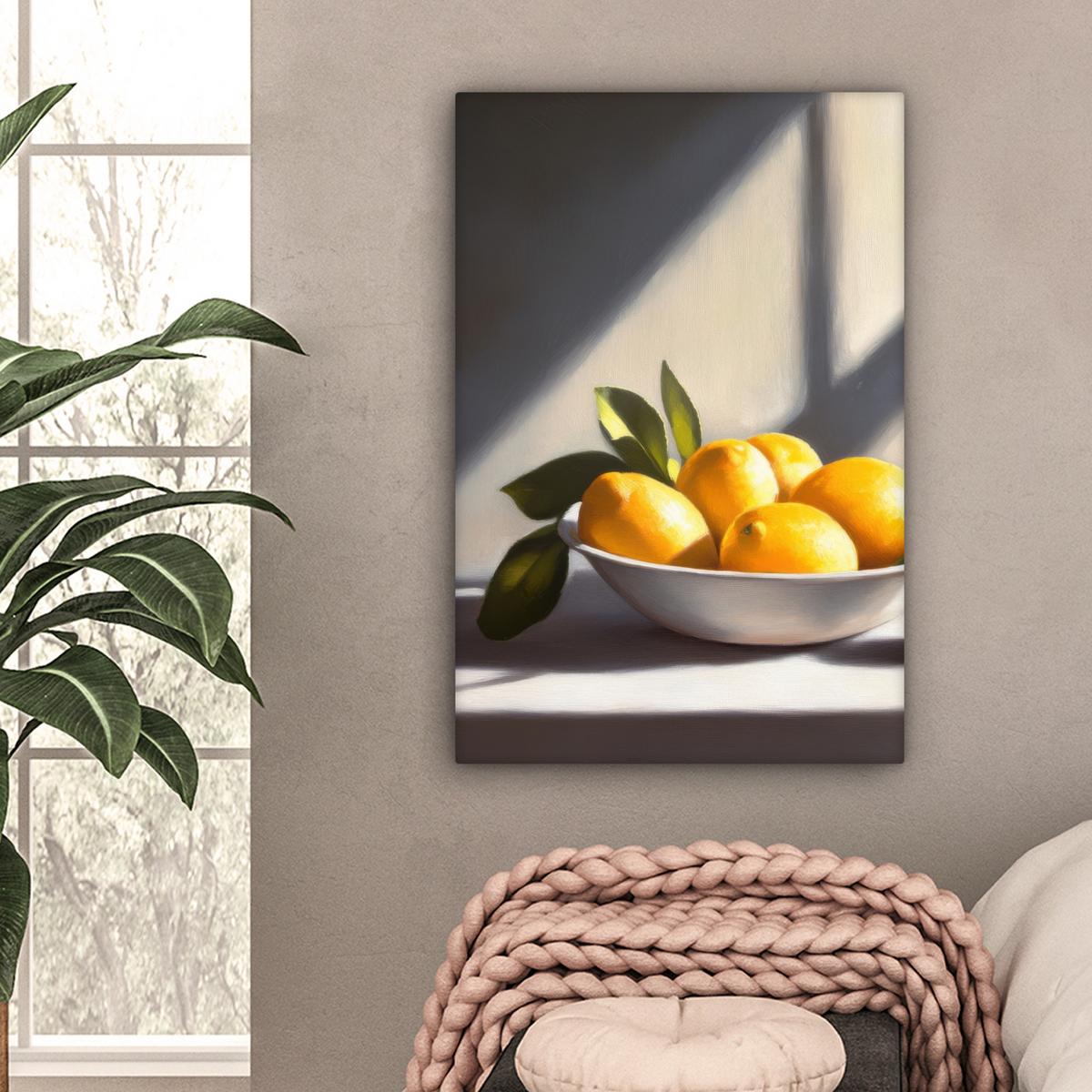 LEINWANDBILD Zitronen - Stilleben - Gelb Wanddeko 40x60 cm - Gelb, Textil (40/60cm) - MuchoWow