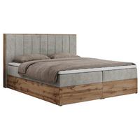 BOXBETT BELLISSIMO 200/200 Hellgrau Struktur - H4 - Hellgrau, Holz/Textil (200/200cm) - MKS