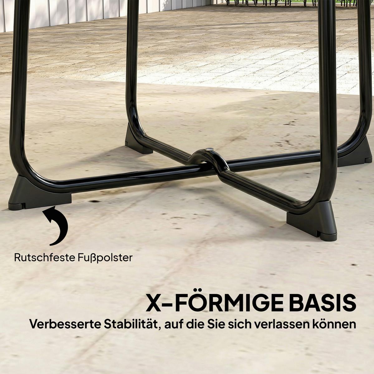 GARTENTISCH Metall Schwarz - Schwarz, Metall (50/50/45.5cm) - Outsunny