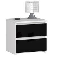 NACHTTISCH Weiß, Schwarz Glanz 40/40/35 - Weiß, Holzwerkstoff (40/40/35cm) - RAUMHIRSCH FURNITURE