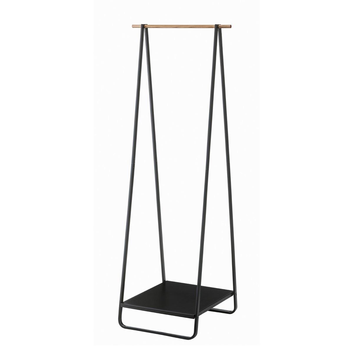 KLEIDERSTÄNDER aus Metall und Holz - H140 cm - Schwarz, Holz/Metall (47/140/52cm) - Yamazaki