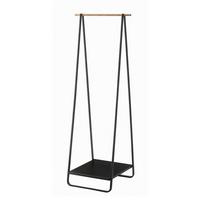 KLEIDERSTÄNDER aus Metall und Holz - H140 cm - Schwarz, Holz/Metall (47/140/52cm) - Yamazaki