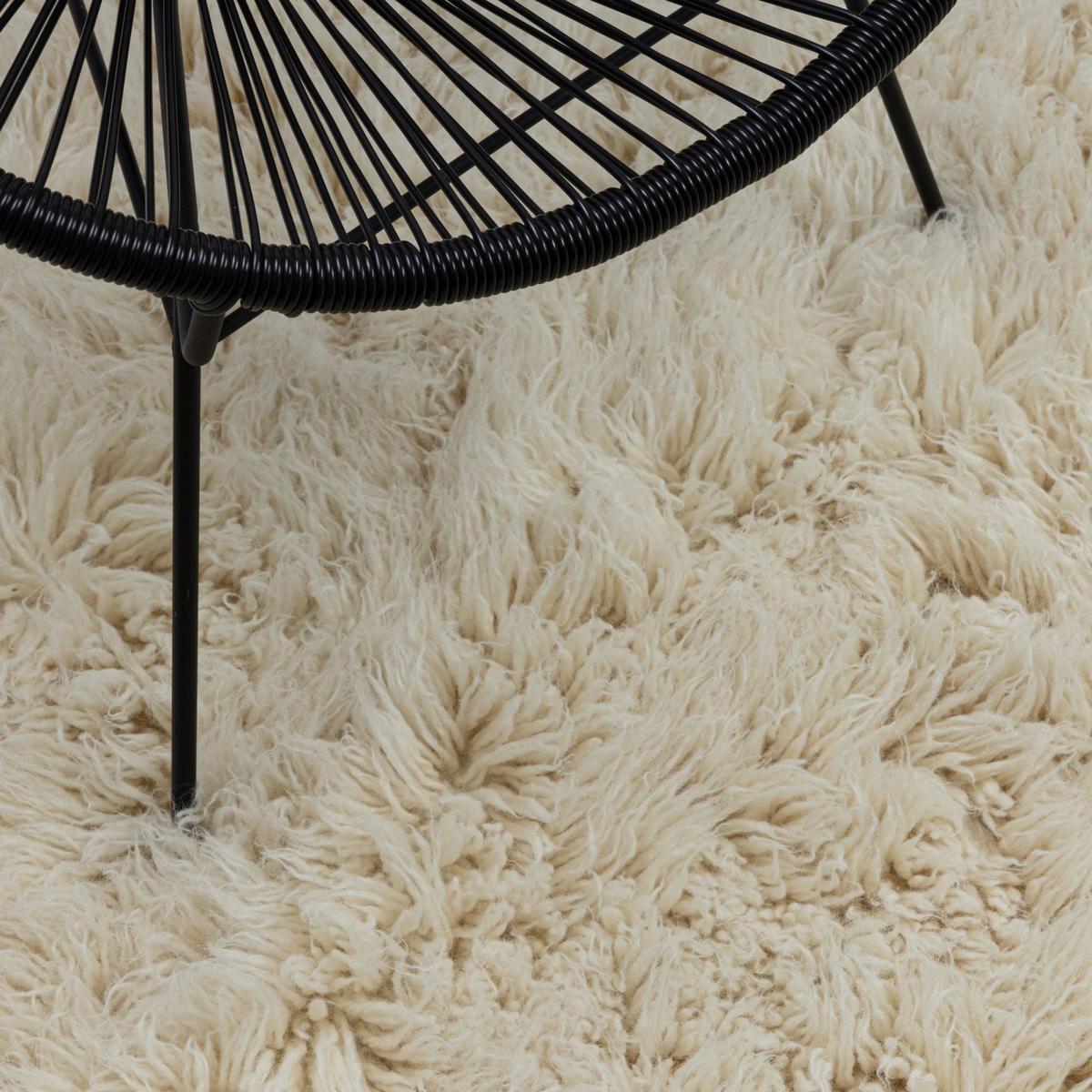 TEPPICH Super Flokati 1400 Naturwollshaggy 100x170 cm - Champagner, Textil (100/170cm) - Rug and Roll