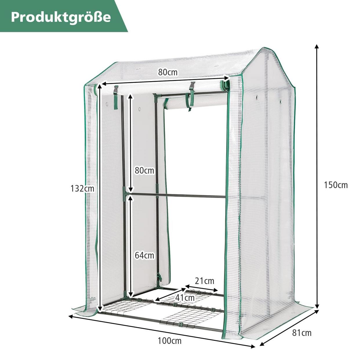 GEWACHSHAUS für Tomaten Transparent - Transparent, Metall (100/150/81cm) - COSTWAY
