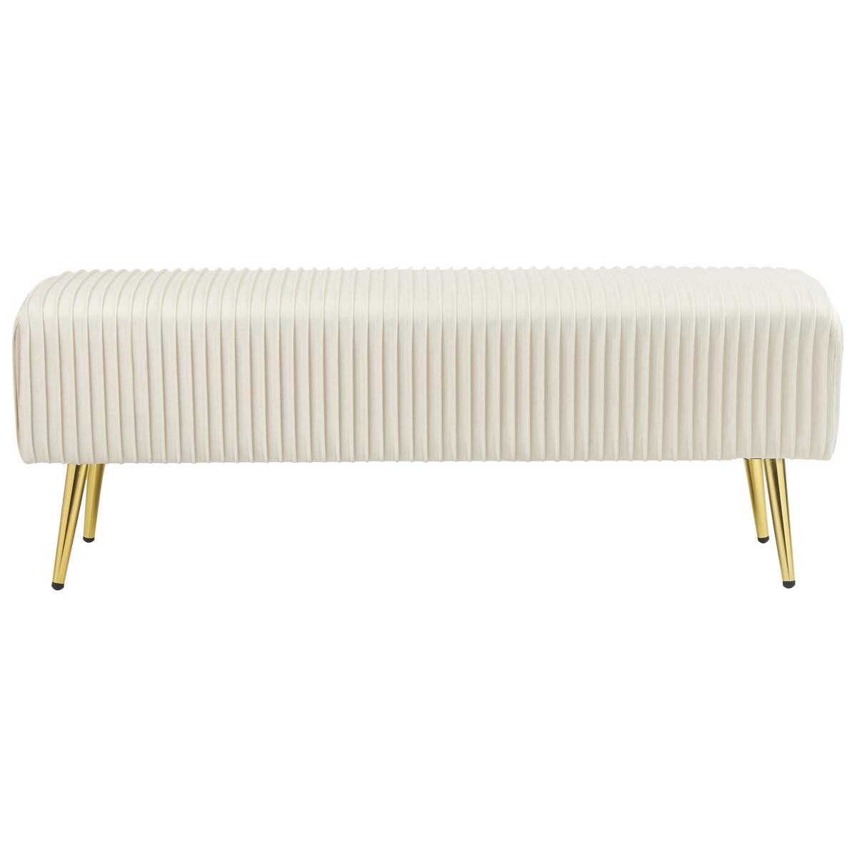 BANK Weiß Paterson - Goldfarben/Weiß, Textil (118/42/40cm) - Beliani